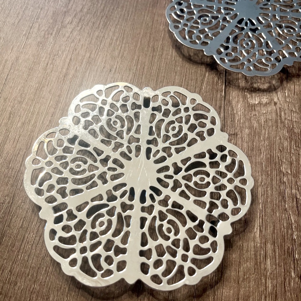 Vintage Silver Trivets w/ Napkin Holder